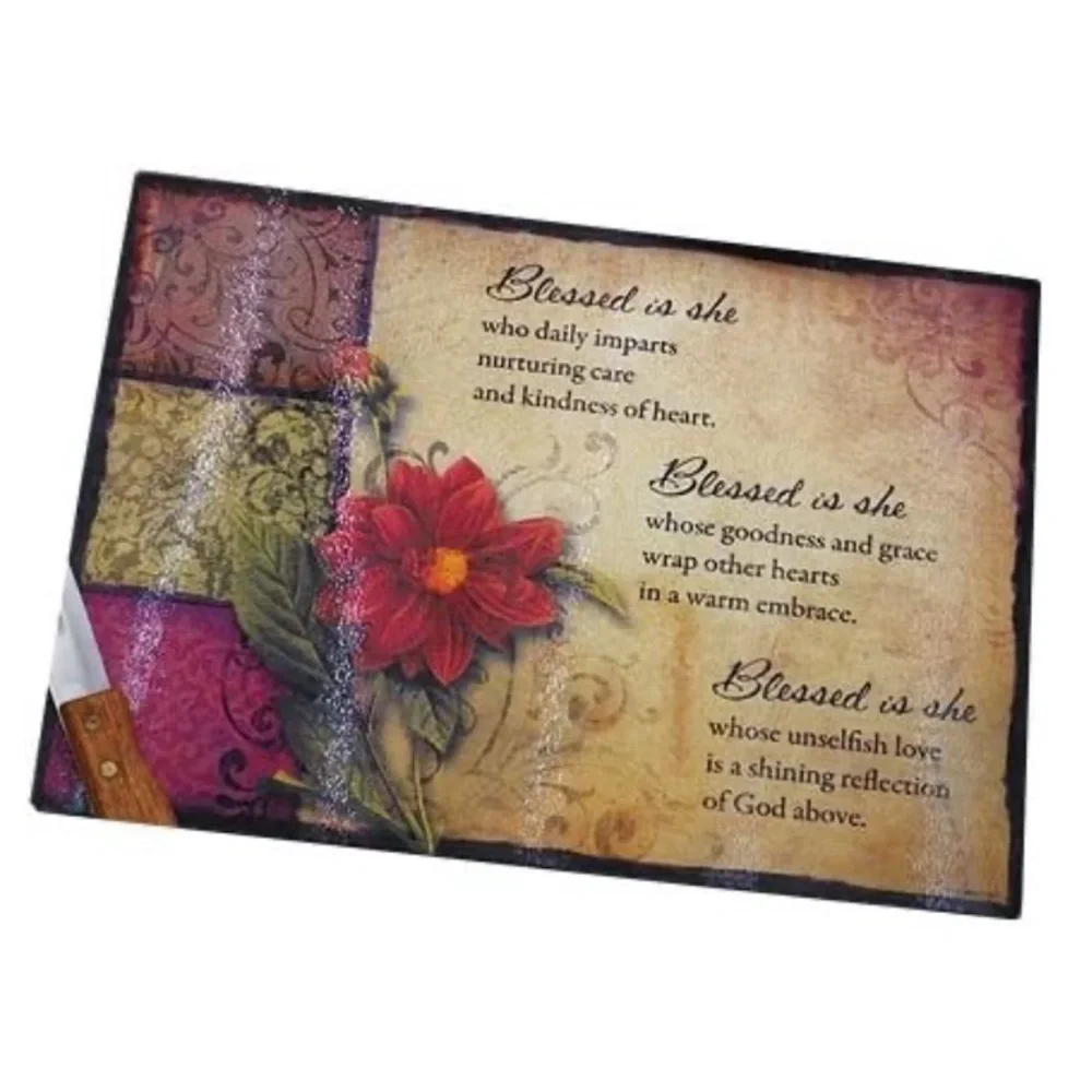 Glass “Bless is She” Cutting Board